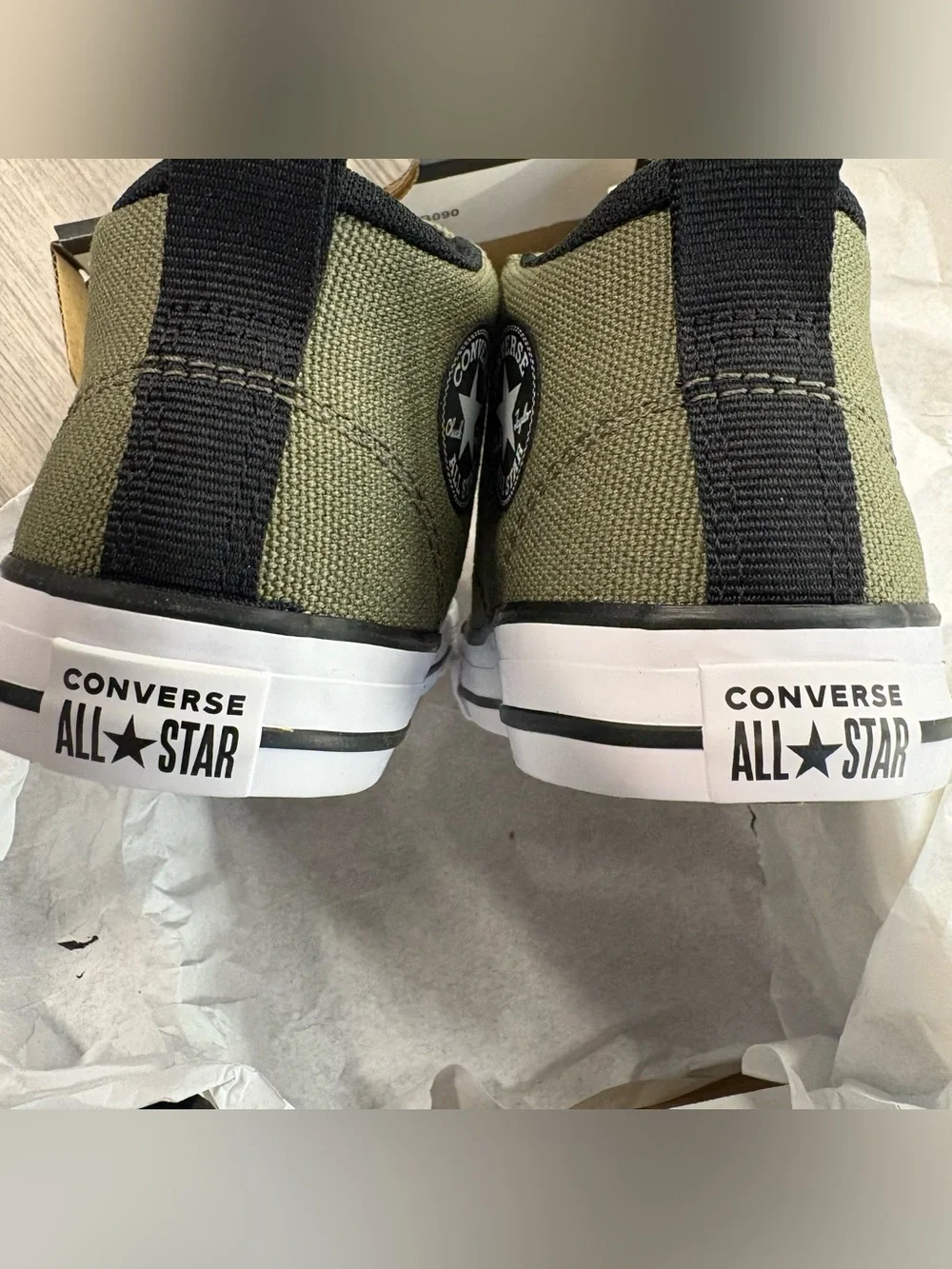 Converse Kids Olive and Black Low-Top Sneakers with Strap